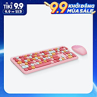 Bộ bàn phím không dây Moffi 666 2.4G 110 phím nhiều màu sắc cho nữ