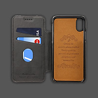 Bao da cao cấp dành cho iPhone XS MAX - Màu đen