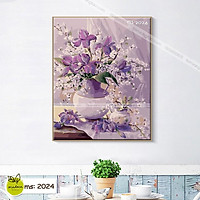 Tranh tô màu 40x50cm có khung Sắc tím tinh khôi T2024