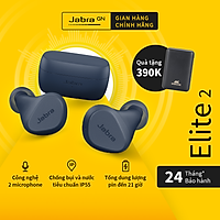 Tai Nghe Bluetooth Jabra Elite 2 | Thương hiệu Đan Mạch | Chống Nước IP55 | Công nghệ chống ồn từ Jabra | Nghe Nhạc lên đến 21H | Hàng Chính Hãng