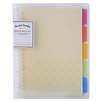 Kokuyo WSG-RUCP12Y Yellow Cover Loose-leaf Notebook with 40 A5 Colorful Pages and Separator Pages in 5 Colors