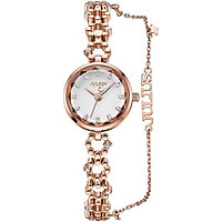 Đồng Hồ Nữ JS-036B Julius Star Hàn Quốc Dây Da (Đồng)