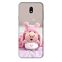 Ốp lưng nhựa cứng nhám dành cho Samsung Galaxy J7 pro in hình Heo Dễ Thương