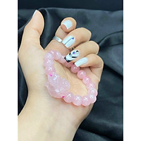 Vòng tay thạch anh hồng mix Hồ ly, lên tay tuyệt sắc, dành cho nữ nhân - Đá Non Nước