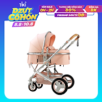 Xe đẩy nôi nằm 2 chiều 3 tư thế cao cấp gấp gọn có mái che giảm sóc cho bé từ sơ sinh khung hợp kim