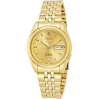 Seiko Men's SNK366K Seiko 5 Automatic Gold Dial Gold-Tone Stainless Steel Watch
