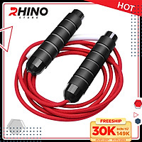 Dây nhảy thể thao Rhino J401, dây dù bện độ bền cao, giảm chấn thương, tay cầm chống trượt, độ dài dây tùy chỉnh - Dùng cho Muay | Boxing | Kickboxing - Hàng chính hãng