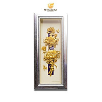 Tranh Hoa Mẫu Đơn Dát Vàng 24k (14x34cm) MT Gold Art- Hàng chính hãng, trang trí nhà cửa, phòng làm việc, quà tặng sếp, đối tác, khách hàng, tân gia, khai trương