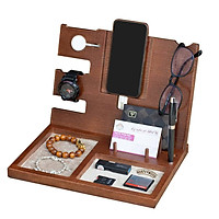 Giá đỡ điện thoại đa năng Nhatvywood PDS01 - kệ điện thoại bằng gỗ để bàn thông minh có đế sạc apple watch- làm quà sinh nhật cho bạn trai.