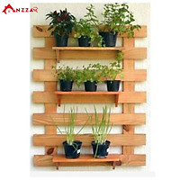 Kệ gỗ treo tường, kệ trang trí Anzzar, giá gỗ thông treo tường trang trí ban công, ngoại thất đẹp, treo cây, hoa