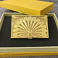 Hộp đựng danh thiếp (name card) hình chim Khổng tước mạ vàng