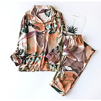 Pijama Mặc Nhà , Đồ Bộ Ngủ Nữ Dài Tay Azuno BN2116 Chất Liệt Cotton Lụa Có Thể Mặc Mùa Hè