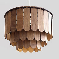 Đèn gỗ thả trần CAO CẤP hiện đại sang trọng 42x50 chất liệu gỗ trang trí cho phòng khách nhà căn hộ decor nhà quán cafe