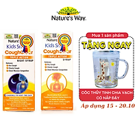 Combo 2 Siro Uống Nature’s Way Kids Smart Cough Action Syrup Ngày Và Đêm Giảm Ho, Long Đờm Hiệu Quả 120ml