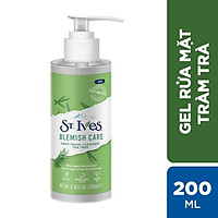 Sữa rửa mặt dịu nhẹ ngừa mụn chiết xuất Tràm Trà St.Ives Blemish Care Daily Facial Cleanser Tea Tree 200ml