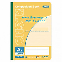 Sổ may dán gáy A4 - 200 trang; Klong 309 bìa vàng