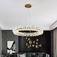 Đèn thả pha lê cao cấp thiết kế vòng tròn sang trọng trang trí phòng khách, nhà hàng, quán cafe THCN 138-21