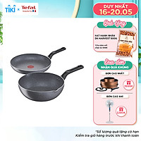 Combo 2 Chảo chống dính Tefal - Chảo chiên 24cm Natura B2260495 & Chảo sâu lòng 26cm Tefal Natura B2266595 - Hàng chính hãng