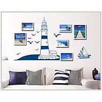 Decal dán tường Hải đăng Trang trí quán đẹp
