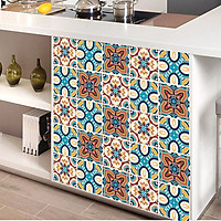 Combo 24 miếng Decal gạch bông 20*20 cm Dán gỗ bàn trang trí tường