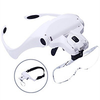Headband Headset Jeweler Magnifier Magnifying Glass Loupe Glasses With LED Light