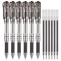 Morning Light (M&G) 0.7mm Black GP1111 Bullet Neutral Pen Pen Pen Refill Set (6 Pens + 6 Cores) HAGP1034