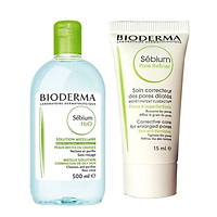 Combo Dung Dịch Tẩy Trang, Làm Sạch Cho Da Hỗn Hợp Đến Da Dầu - Sebium H2O(500Ml) Và Kem Dưỡng BIODERMA SEBIUM Pore Refiner 15Ml