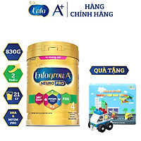 Bộ 1 lon Sữa bột Enfagrow A+ Neuropro 4 Vị không đổi với dưỡng chất DHA & MFGM cho trẻ từ 2-6 tuổi – 830g - Tặng đồ chơi xe cảnh sát mini