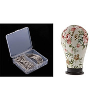 Canvas Block Head Wig Head Set ,Manikin Mannequin Head +T Pins+C Needle