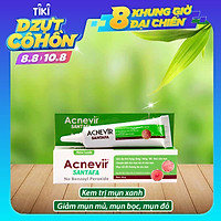 Kem giảm mụn mủ, mụn bọc, mụn đỏ và mụn trứng cá Acnevir Santafa xanh- Tuýp 10gr