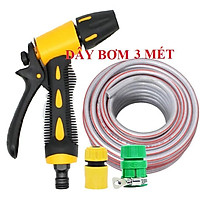 Bộ dây vòi xịt nước rửa xe, tưới cây . tăng áp 3 lần, loại 3m, 5m 206319P cút sập,nối vàng+ tặng mở chai