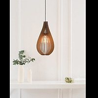 Đèn gỗ thả trần CAO CẤP hiện đại sang trọng 26X48cm chất liệu gỗ trang trí cho phòng khách nhà căn hộ decor nhà quán cafe