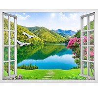Tranh dán tường cửa sổ cảnh đẹp thiên nhiên - VT0374