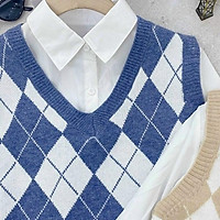 Áo len ghile nữ bigsize dưới 65kg quảng châu vintage áo len bigsize cổ V