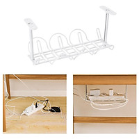 Under Desk Cable Cord Holder Tray Power Strip Management Organizer White