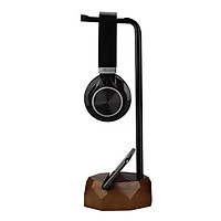 Universal Wooden & Iron Headphone Stand Hanger Holder, Sturdy Desk Headset Mount Rack for , Gaming Headphones Display