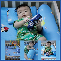 Bộ Gối Đệm Nệm Nằm Ngủ Cao Su Non Cho Bé Sơ Sinh Cao Cấp 4 MÓN Đệm Nệm Ngủ Cho Bé Sơ Sinh Đi Học