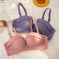 Set/Bộ đồ lót không gọng, cup ngang tạo khe push up cho nữ LYEB007
