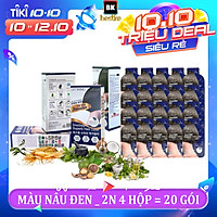 Combo 4 hộp = 20 gói màu phủ bạc nâu đen 2N LETMIMO 22 loại thảo mộc