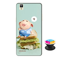 Ốp lưng nhựa dẻo dành cho Oppo A53 in hình Heo Con Bánh Mì - Tặng Popsocket in logo iCase - Hàng Chính Hãng
