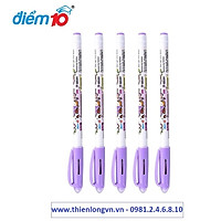 Combo 5 cây bút nước - bút gel xóa được Thiên Long - Gel E01 màu tím