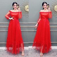 Đầm maxi trễ vai lưới TRIPBLE T DRESS - size M/L -MS67V