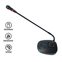USB Computer Microphone Desktop Wired Microphone Cardioid Condenser Mic Adjustable Neck Plug & Play for PC Laptop Office
