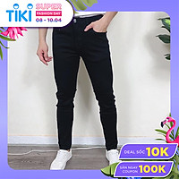 Quần Jean Nam Đen Trơn cao cấp thương hiệu Chandi, phong cách tôn dáng nam tính chất jean co dãn Mẫu J20
