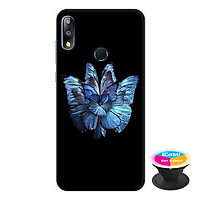 Ốp lưng điện thoại Asus Zenfone Max Pro M2 hình Bướm Xanh tặng kèm giá đỡ điện thoại iCase xinh xắn - Hàng chính hãng