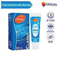 Combo Bao Cao Su LifeStyles Classic Ôm Sát Cao Cấp Hộp 12 bao + Gel Bôi Trơn Tinh Chất Lô Hội LifeStyles Aloe 50ml
