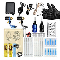 Professional Tattoo Machine Kit Tattoo Power Supply Rotary Pen with Needles for Permanent Makeup Eyebrow Microblading