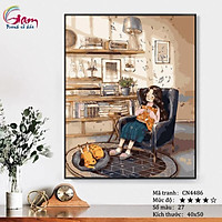 Tranh sơn dầu số hoá tự tô màu Gam CN4486 40x50cm căng sẵn khung