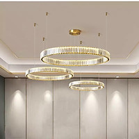 Đèn thả led pha lê cao cấp thiết kế vòng tròn sang trọng trang trí phòng khách, nhà hàng, khách sạn THCN 8077-21