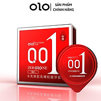Bao cao su hộp nhỏ 03 bcs OLO 0.01 đỏ siêu mỏng, nhiều gel bôi trơn truyền nhiệt tốt